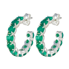 Isabella Green Slim multiple Stud Earring Green Onyx Green Stud
