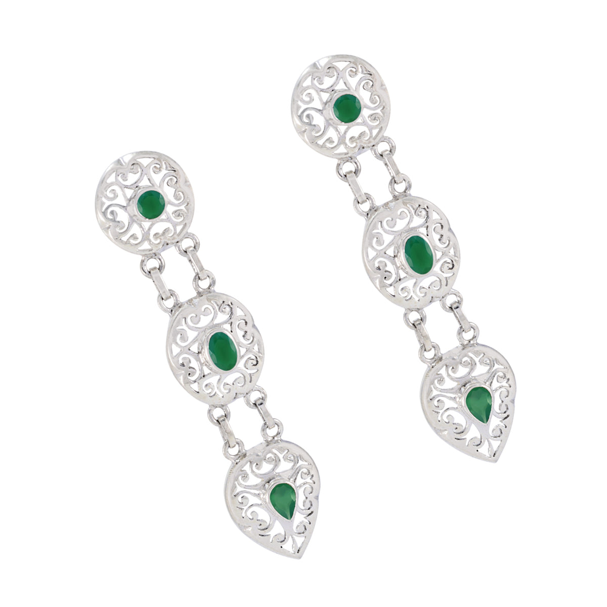 Florencia Green Edgy Trilogy Stud Earring