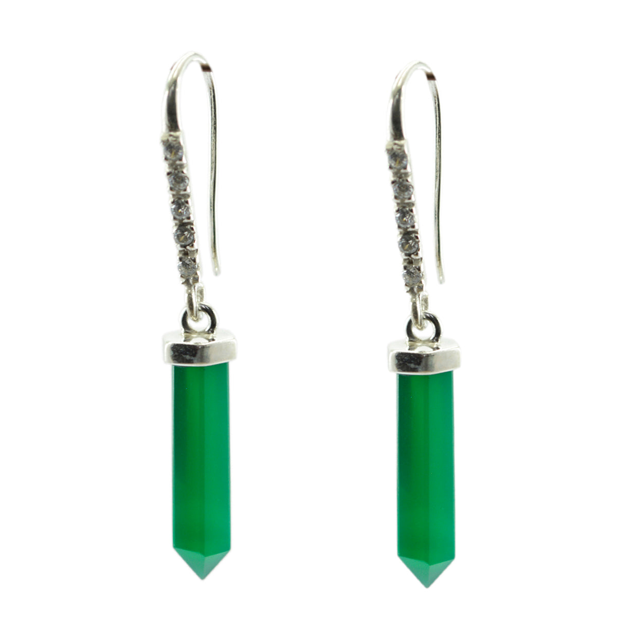 Lourdes Green Tiny multiple Dangle Earring Green Onyx Green Dangle