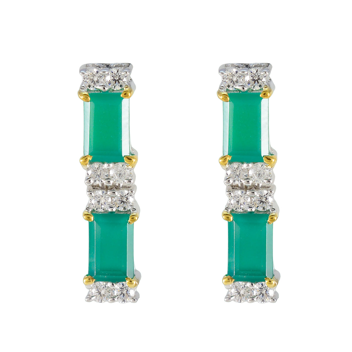 Pilar Green Dainty multiple Stud Earring Green Onyx Green Stud