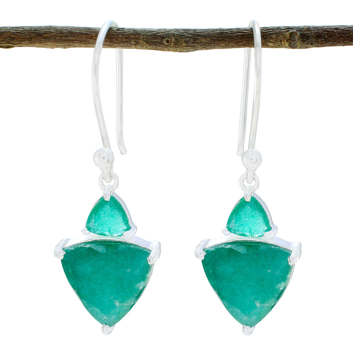 Zoe Green Whisper thin multiple Dangle Earring Indian Emerald Green Dangle