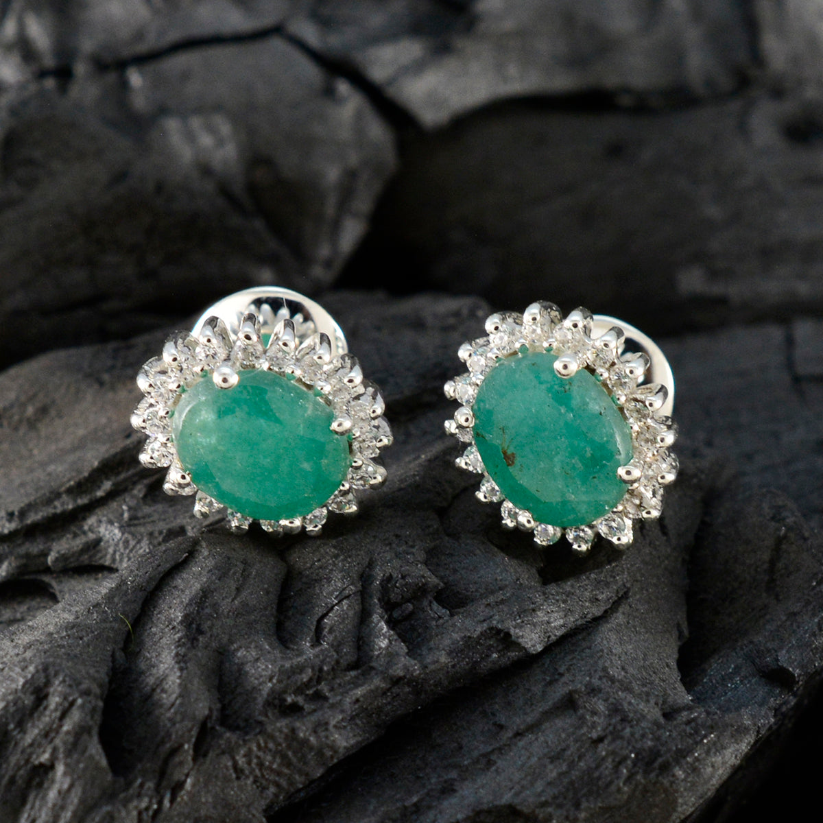 Milagros Green Dainty multiple Stud Earring