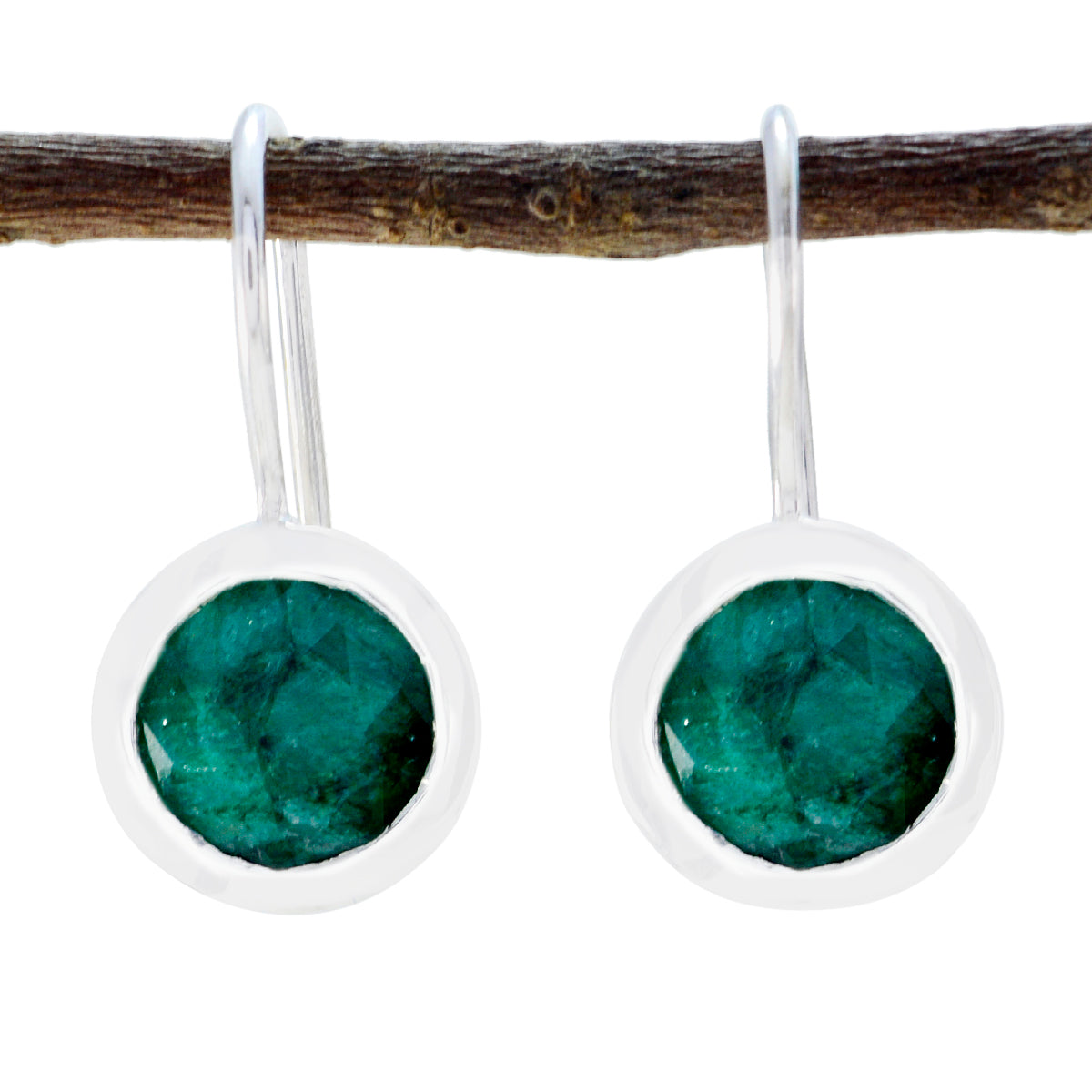 Nayara Green Delicate Solitaire Dangle Earring Indian Emerald Green Dangle
