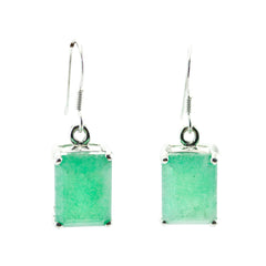 Noelia Green Tiny Solitaire Dangle Earring Indian Emerald Green Dangle