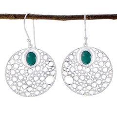 Paula Green Edgy Solitaire Dangle Earring Indian Emerald Green Dangle