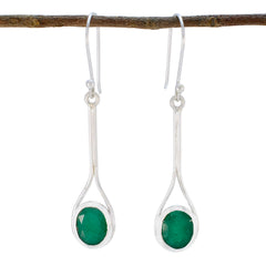 Renata Green Dainty Solitaire Dangle Earring Indian Emerald Green Dangle