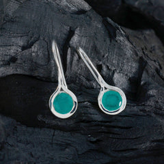 Inès Green Delicate Solitaire Dangle Earring