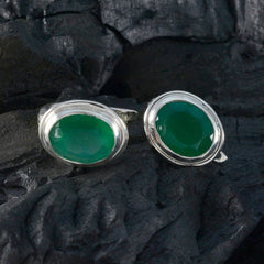 Gabriela Green Whisper thin Solitaire Stud Earring