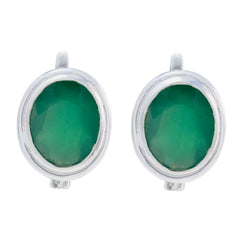 Gabriela Green Whisper thin Solitaire Stud Earring Indian Emerald Green Stud