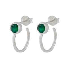 Isabella Green Delicate Solitaire Stud Earring Indian Emerald Green Stud