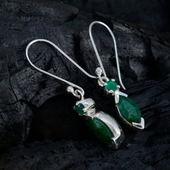 Mathilde Green Whisper thin Toi et Moi Dangle Earring