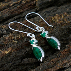 Mathilde Green Whisper thin Toi et Moi Dangle Earring