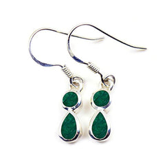 Camilla Green Whisper thin Toi et Moi Dangle Earring Indian Emerald Green Dangle
