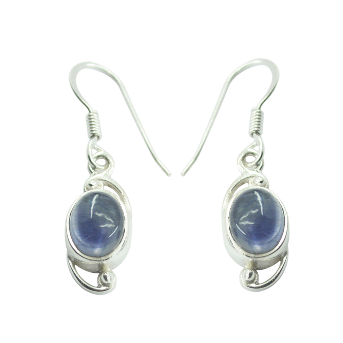 Aisha Blue Delicate Solitaire Dangle Earring Iolite Blue Dangle