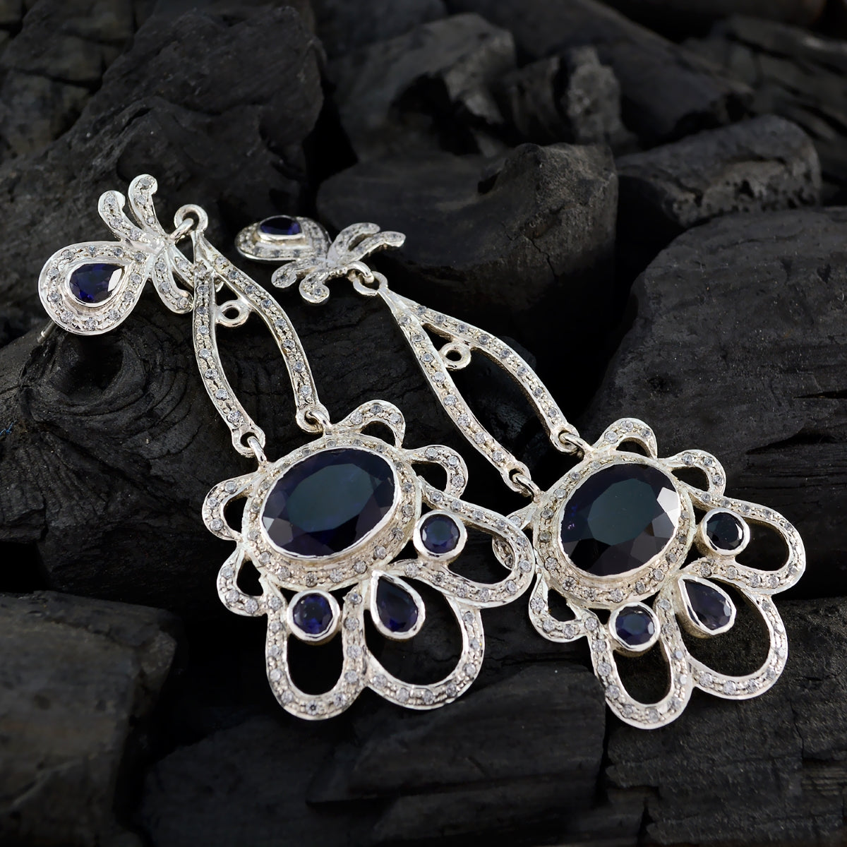 Ayesha Blue Chunky multiple Dangle Earring