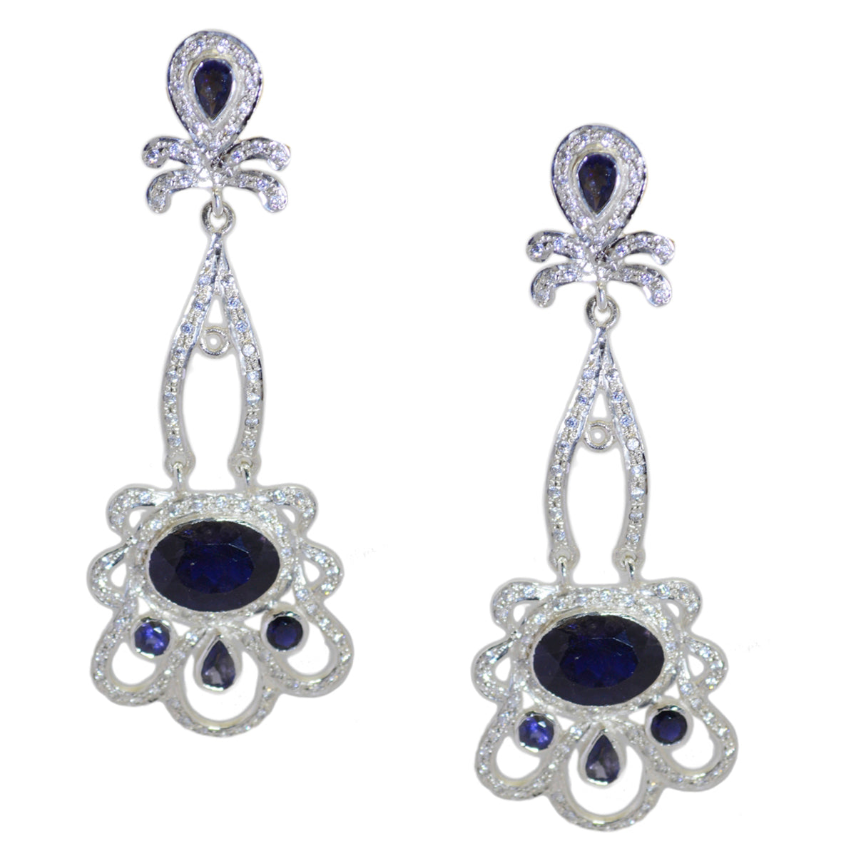 Ayesha Blue Chunky multiple Dangle Earring