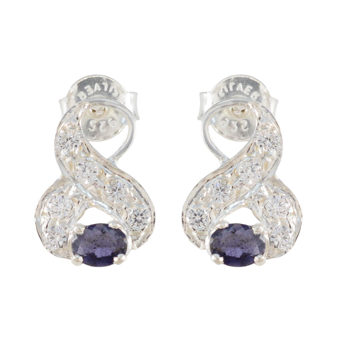 Patricia Blue Delicate multiple Stud Earring Iolite Blue Stud