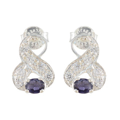 Patricia Blue Delicate multiple Stud Earring Iolite Blue Stud