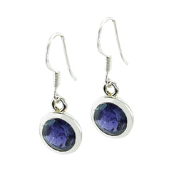 Savannah Blue Delicate Solitaire Dangle Earring Iolite Blue Dangle