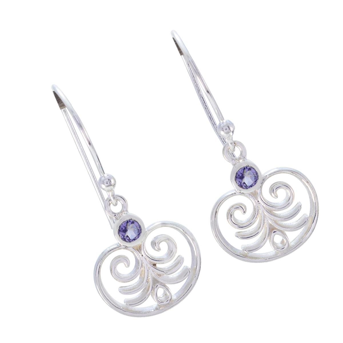 Autumn Blue Delicate Solitaire Dangle Earring