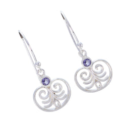 Autumn Blue Delicate Solitaire Dangle Earring