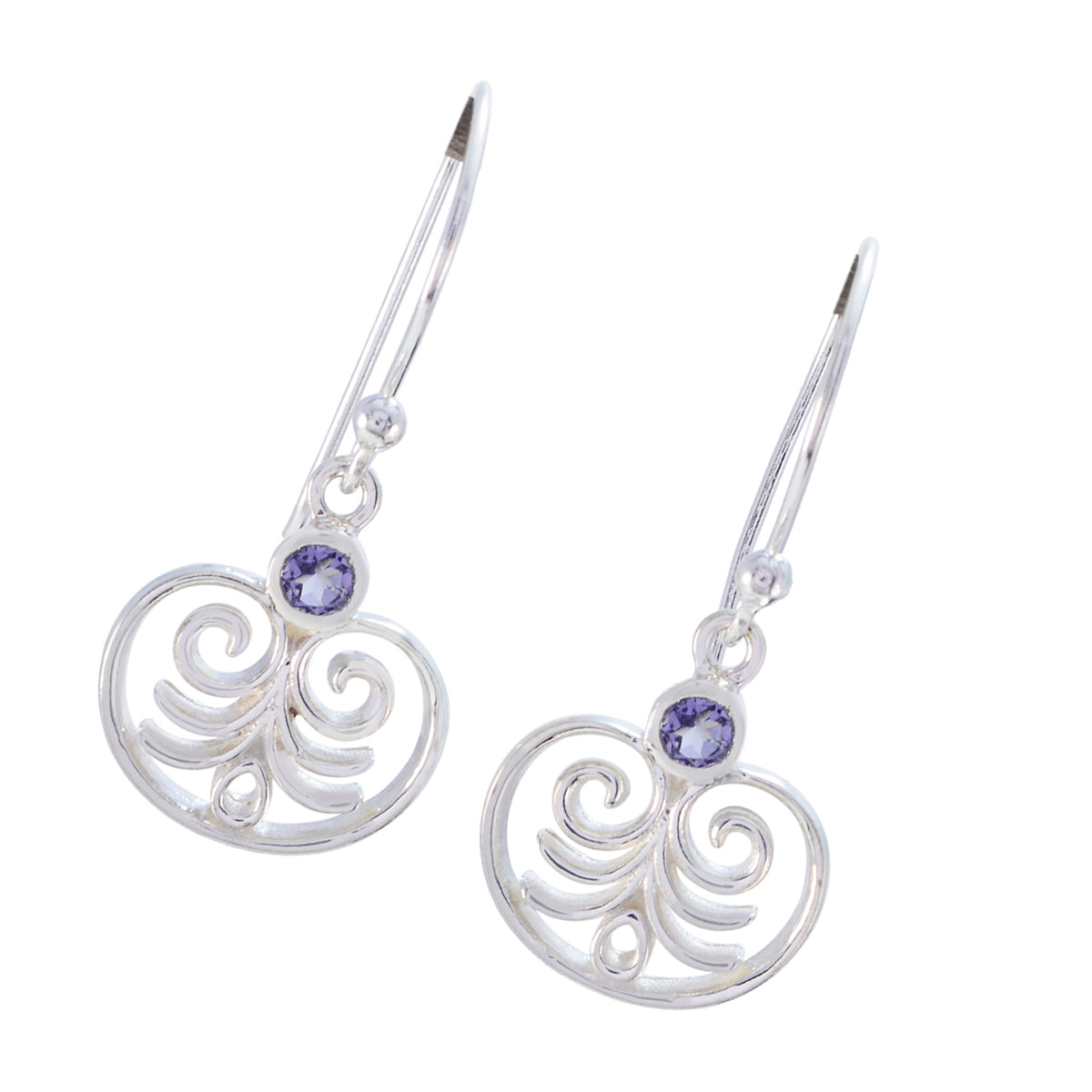 Autumn Blue Delicate Solitaire Dangle Earring