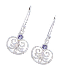 Autumn Blue Delicate Solitaire Dangle Earring