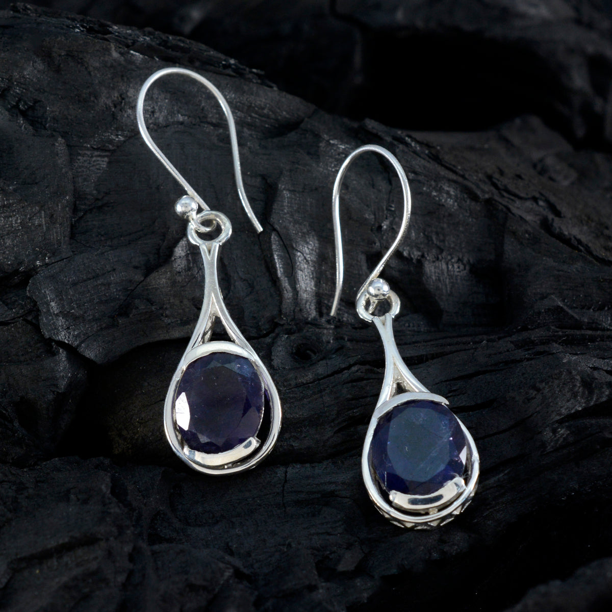 Camilla Blue Slim Solitaire Dangle Earring