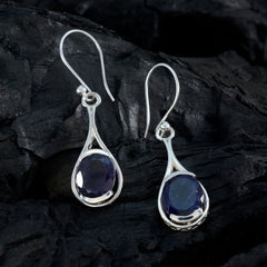 Camilla Blue Slim Solitaire Dangle Earring