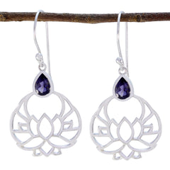 Harper Blue Featherlight Solitaire Dangle Earring Iolite Blue Dangle