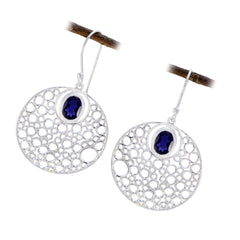 Bella Blue Edgy Solitaire Dangle Earring