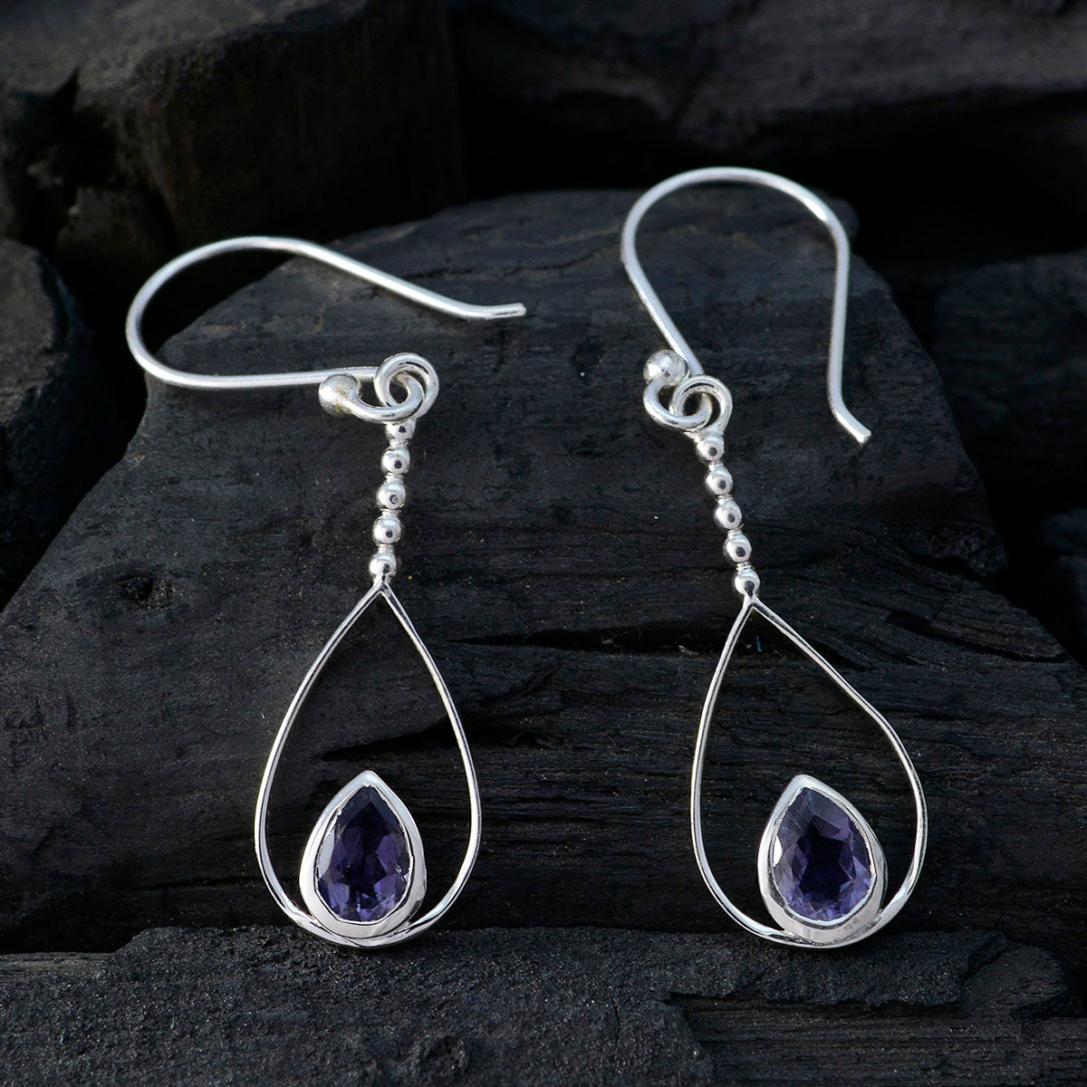 Camila Blue Delicate Solitaire Dangle Earring