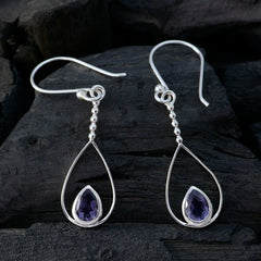Camila Blue Delicate Solitaire Dangle Earring