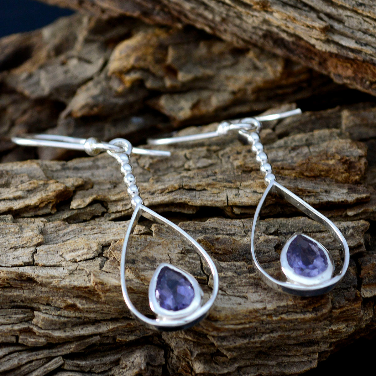 Camila Blue Delicate Solitaire Dangle Earring
