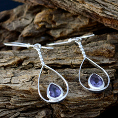 Camila Blue Delicate Solitaire Dangle Earring