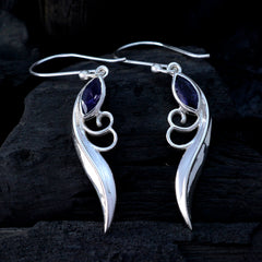 Charlotte Blue Delicate Solitaire Dangle Earring