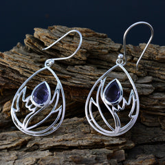 Chloe Blue Dainty Solitaire Dangle Earring