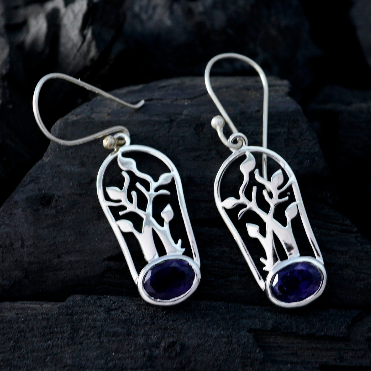 Scarlett Blue Dainty Solitaire Dangle Earring