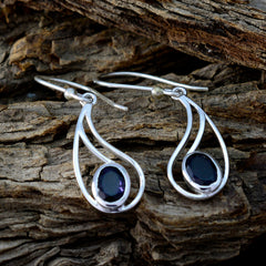 Claire Blue Elegant Solitaire Dangle Earring