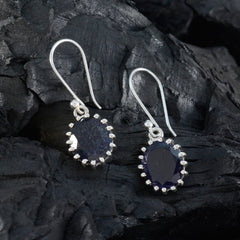 Clara Blue Tiny Solitaire Dangle Earring
