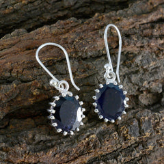 Clara Blue Tiny Solitaire Dangle Earring