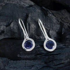 Isabel Blue Delicate Solitaire Dangle Earring