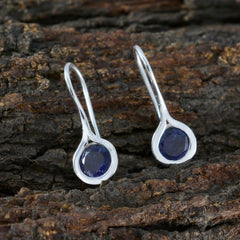 Isabel Blue Delicate Solitaire Dangle Earring