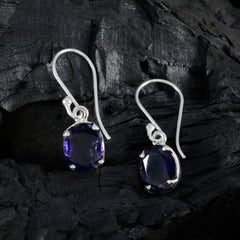 Eleanor Blue Delicate Solitaire Dangle Earring