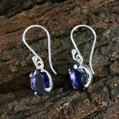 Eleanor Blue Delicate Solitaire Dangle Earring