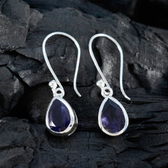 Emi Blue Dainty Solitaire Dangle Earring