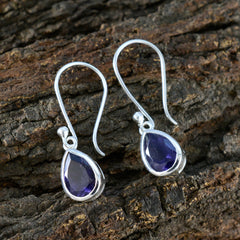 Emi Blue Dainty Solitaire Dangle Earring