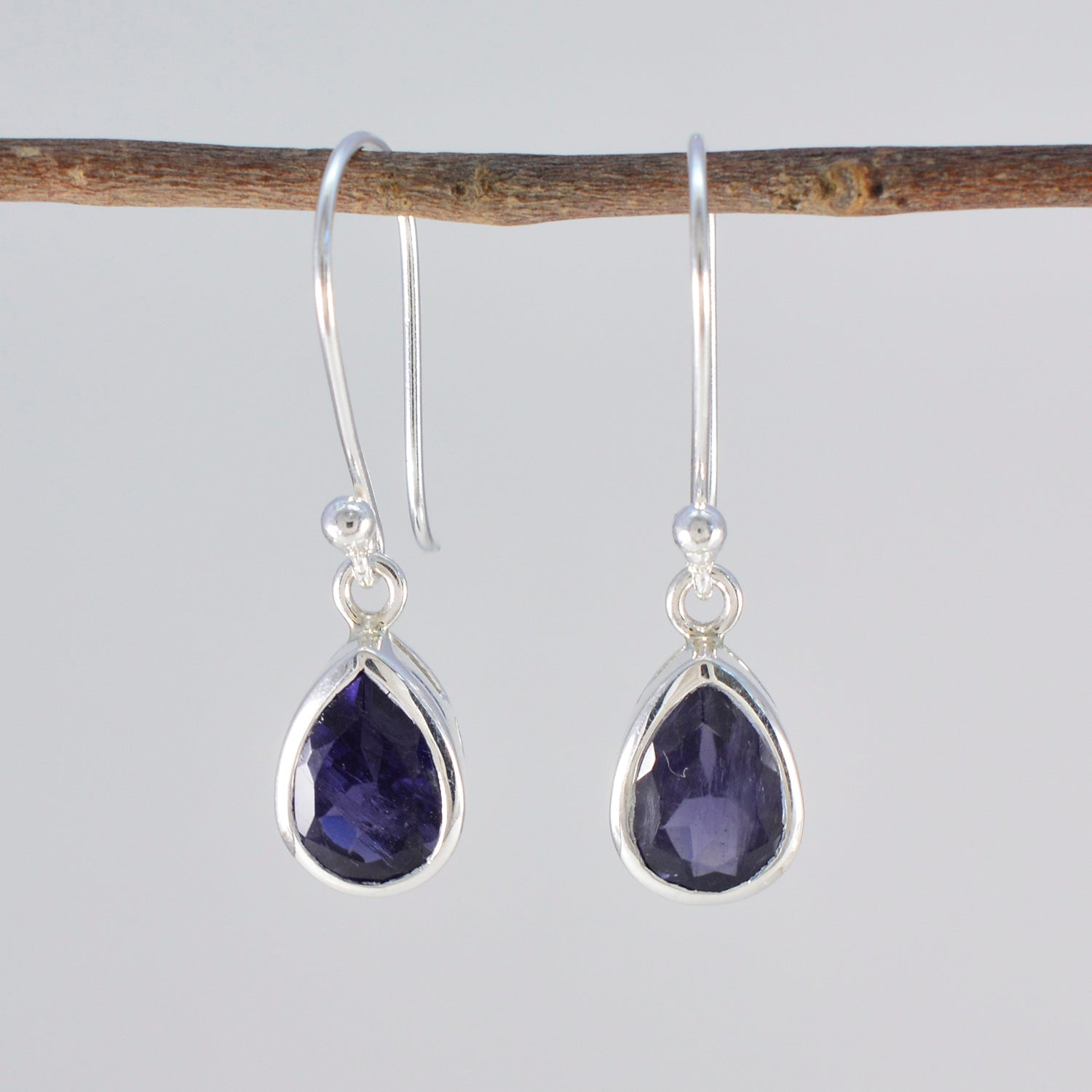 Emi Blue Dainty Solitaire Dangle Earring