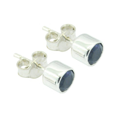 Elena Blue Elegant Solitaire Stud Earring Iolite Blue Stud