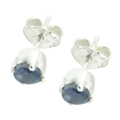 Eliza Blue Delicate Solitaire Stud Earring